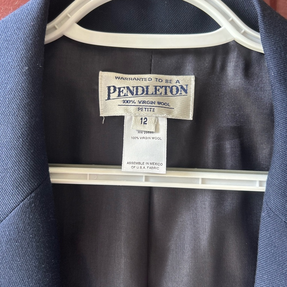 Pendleton Navy Wool Blazer